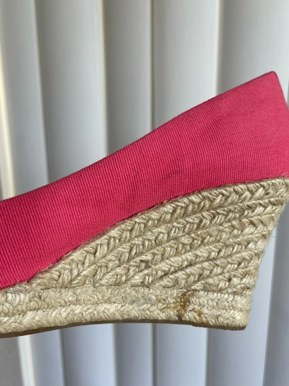 J.Crew Seville Canvas Espadrille Wedge Salmon Pink Size 7.5 - Picture 5 of 16